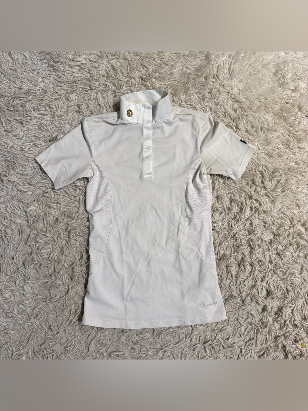 Women’s XS White Kingsland Short Sleeve Horseback Riding Show Shirt